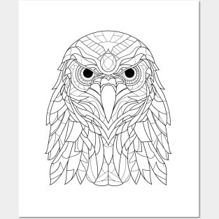 Abstract Hawk Essence: Intricate Line Art Interpretation Posters and Art